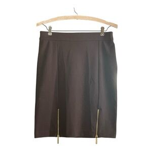 Michael Kors NWT Chocolate Pencil Skirt with Gold Accents